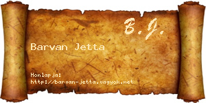 Barvan Jetta névjegykártya